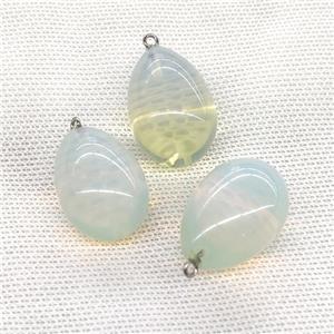 Natural White Opalite Egg Pendant, approx 20-30mm [GM21605]