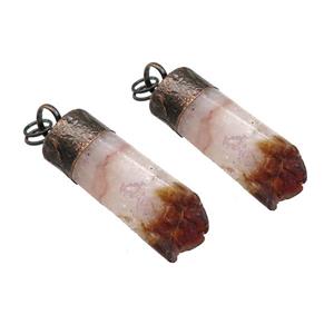 Natural Citrine Druzy Column Pendant Antique Red, approx 16-45mm [GM21624]