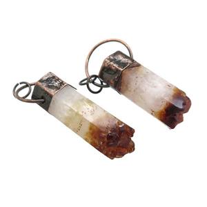 Natural Citrine Druzy Column Pendant Faceted Antique Red, approx 16-45mm [GM21625]