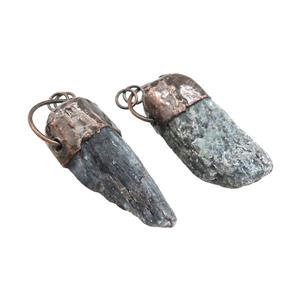 Natural Blue Kyanite Pendant Stick Antique Red, approx 12-60mm [GM21628]