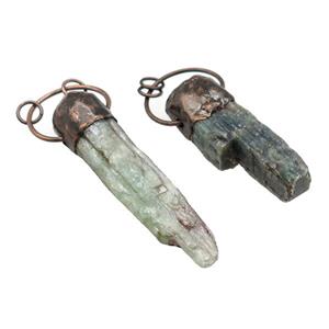 Natural Green Kyanite Pendant Stick Antique Red, approx 12-60mm [GM21629]