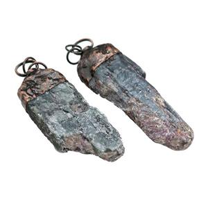 Natural Blue Kyanite Pendant Stick Antique Red, approx 12-60mm [GM21631]
