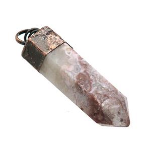 Natural Crazy Agate Bullet Pendant Antique Red, approx 16-40mm [GM21632]