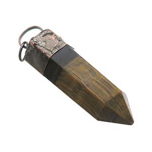 Natural Tiger Eye Stone Bullet Pendant Antique Red, approx 16-40mm [GM21635]