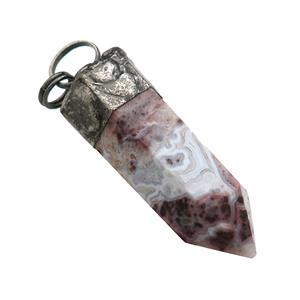 Natural Crazy Lace Agate Bulle Pendant Antique Black, approx 16-40mm [GM21638]