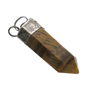 Natural Tiger Eye Stone Bullet Pendant Antique Black, approx 16-40mm [GM21639]