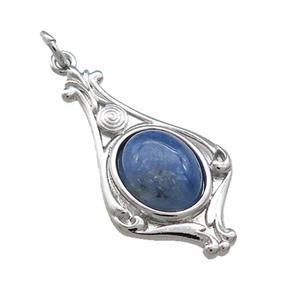 Copper Pendant Pave Blue Kyanite Platinum Plated, approx 8-10mm, 15-28mm [GM21646]