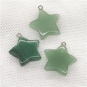 Natural Green Aventurine Star Pendant, approx 24mm [GM21663]