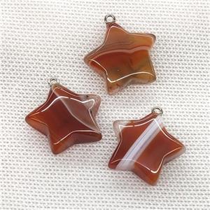 Red Band Agate Star Pendant Stripe, approx 24mm [GM21665]