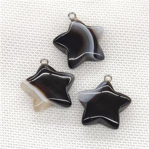 Agate Druzy Star Pendant Black, approx 24mm [GM21667]