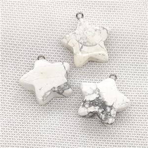 Natural White Howlite Turquoise Star Pendant, approx 24mm [GM21676]
