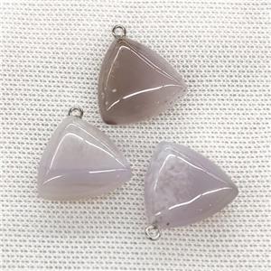Natural Gray Agate Triangle Pendant, approx 25mm [GM21688]