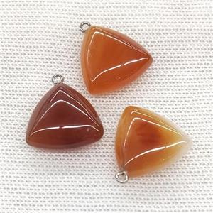 Natural Red Agate Triangle Pendant, approx 25mm [GM21689]