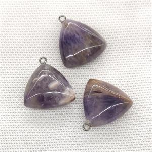 Natural Purple Amethyst Triangle Pendant, approx 25mm [GM21693]