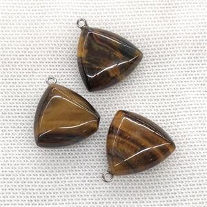 Natural Tiger Eye Stoen Triangle Pendant, approx 25mm [GM21694]
