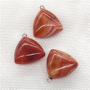 Natural Agate Triangle Pendant Red, approx 25mm [GM21699]