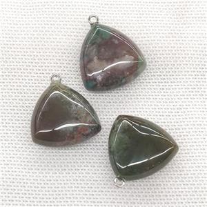 Natural Indian Agate Triangle Pendant Green, approx 25mm [GM21705]