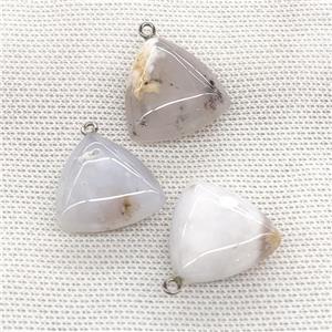 Natural Cherry Sakura Agate Triangle Pendant, approx 25mm [GM21706]