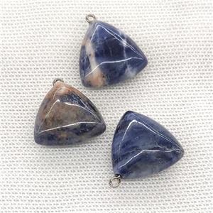 Natural Blue Sodalite Triangle Pendant, approx 25mm [GM21707]
