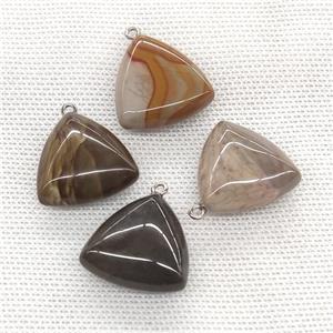 Natural Ocean Agate Triangle Pendant Multicolor, approx 25mm [GM21708]