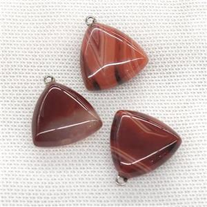 Natural Agate Triangle Pendant Red, approx 25mm [GM21713]