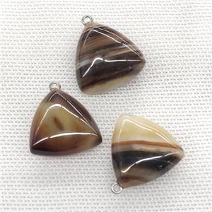 Natural Agate Triangle Pendant Coffee, approx 25mm [GM21714]