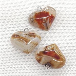 Natural Agate Heart Pendant Red, approx 20-25mm [GM21722]