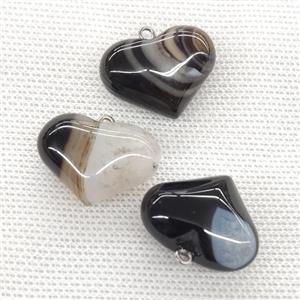 Natural Agate Heart Pendant Black, approx 20-25mm [GM21727]