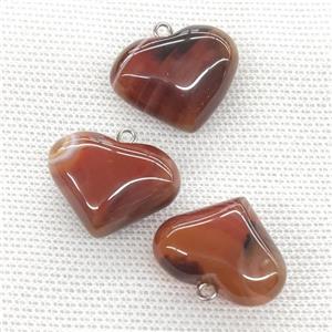 Natural Agate Heart Pendant Red, approx 20-25mm [GM21728]