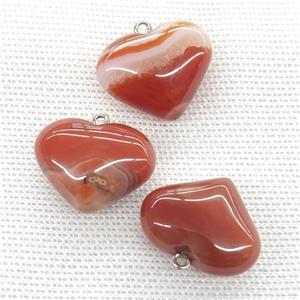 Natural Agate Heart Pendant Red, approx 20-25mm [GM21730]