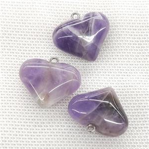 Natural Purple Amethyst Heart Pendant, approx 20-25mm [GM21735]