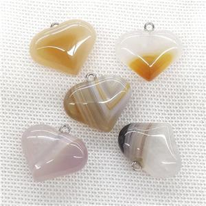 Natural Agate Heart Pendant, approx 20-25mm [GM21737]