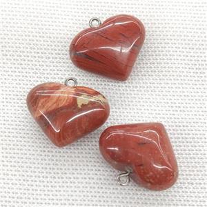 Natural Red Jasper Heart Pendant, approx 20-25mm [GM21740]