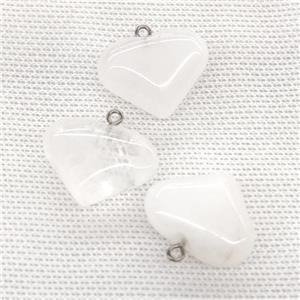 White Clear Quartz Heart Pendant, approx 20-25mm [GM21745]