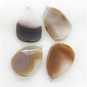 Agate Druzy Teardrop Pendant Twist, approx 25-40mm [GM21749]
