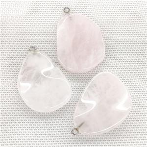 Natural Pink Rose Quartz Teardrop Pendant Twist, approx 25-40mm [GM21750]