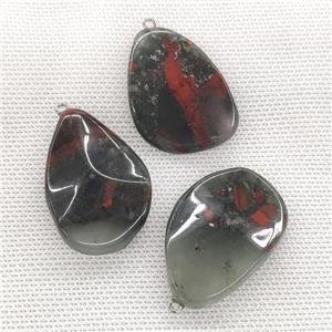African Bloodstone Teardrop Pendant Twist, approx 25-40mm [GM21752]