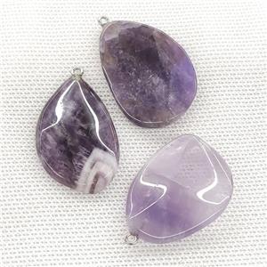 Natural Amethyst Teardrop Pendant Twist Purple, approx 25-40mm [GM21757]