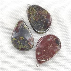 Natural Dragon Bloodstone Teardrop Pendant Twist, approx 25-40mm [GM21758]
