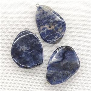 Natural Blue Sodalite Teardrop Pendant Twist, approx 25-40mm [GM21759]