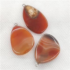 Natural Agate Teardrop Pendant Twist Red Dye, approx 25-40mm [GM21762]