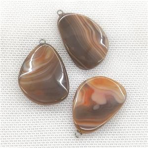 Natural Agate Teardrop Pendant Twist Brown Dye, approx 25-40mm [GM21764]