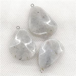 Natural Labradorite Teardrop Pendant Twist Gray, approx 25-40mm [GM21768]