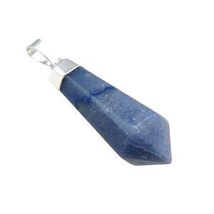 Blue Aventurine Pendulum Pendant Silver Plated, approx 13-35mm [GM21797]
