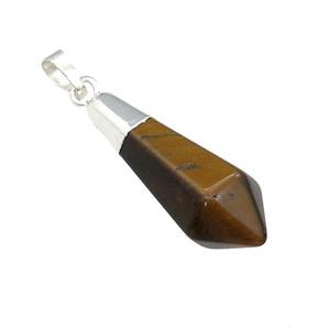 Tiger Eye Stone Pendulum Pendant Silver Plated, approx 13-35mm [GM21801]
