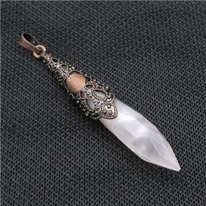 Rose Quartz Pendulum Pendant Antique Red, approx 10-60mm [GM21819]