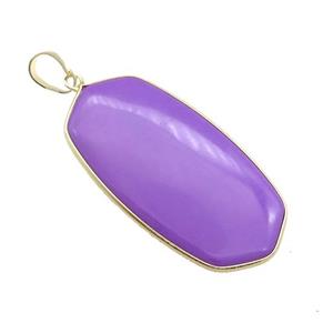 Howlite Oval Pendant Purple Dye Gold Plated, approx 25-45mm [GM21892]
