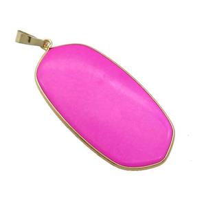 Howlite Oval Pendant Dye Gold Plated, approx 25-45mm [GM21894]
