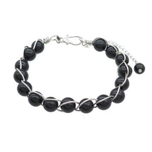 Black Obsidian Bracelets, approx 8mm [GM21936]