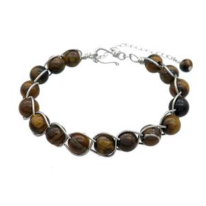 Natural Tiger Eye Stone Bracelet, approx 8mm [GM21938]
